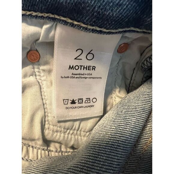 Mother Women's Blue The Mid Rise Zip Ankle Fray Cropped Jeans Size 26 NWOT - Picture 7 of 8